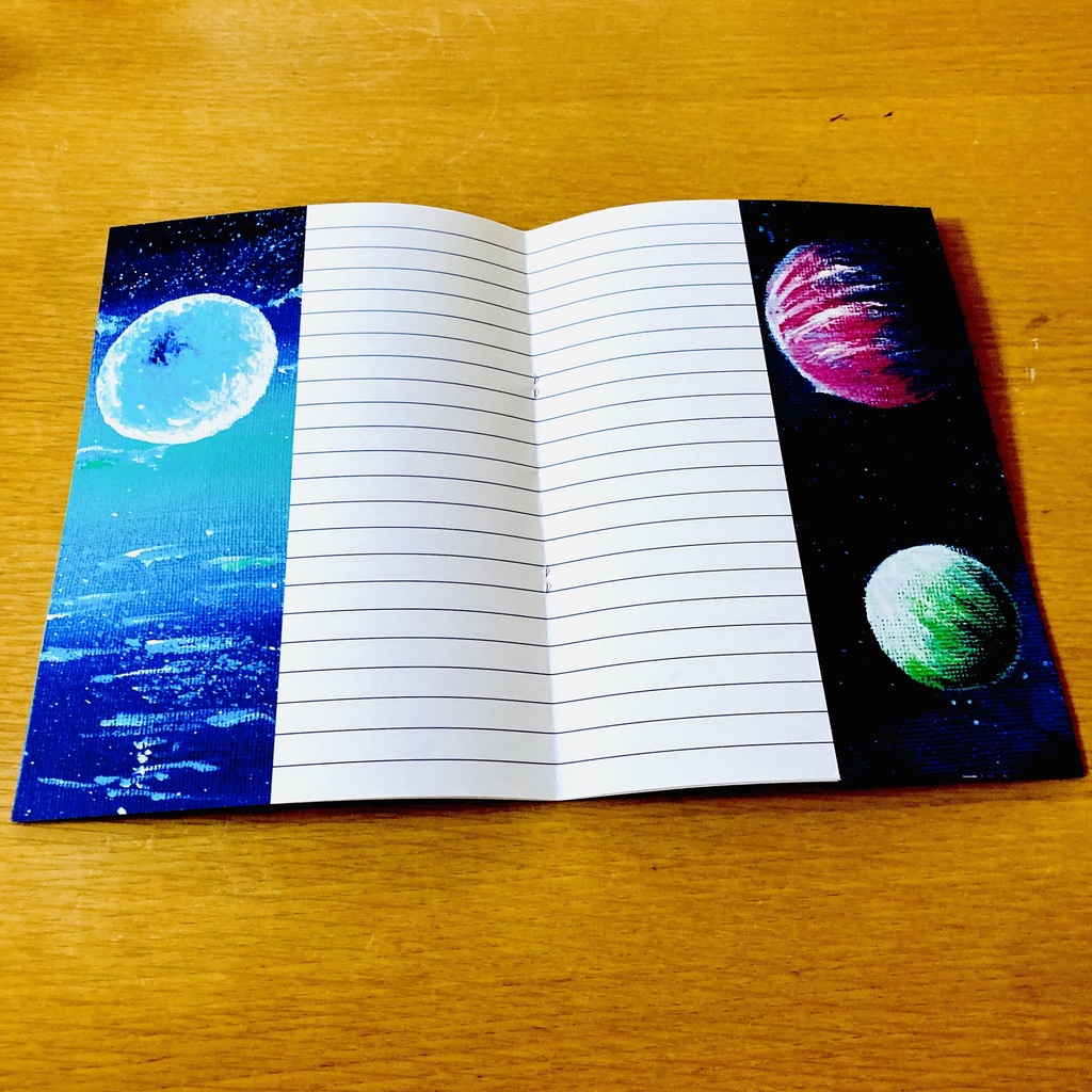 幻想的な風景のアクリル画ノート