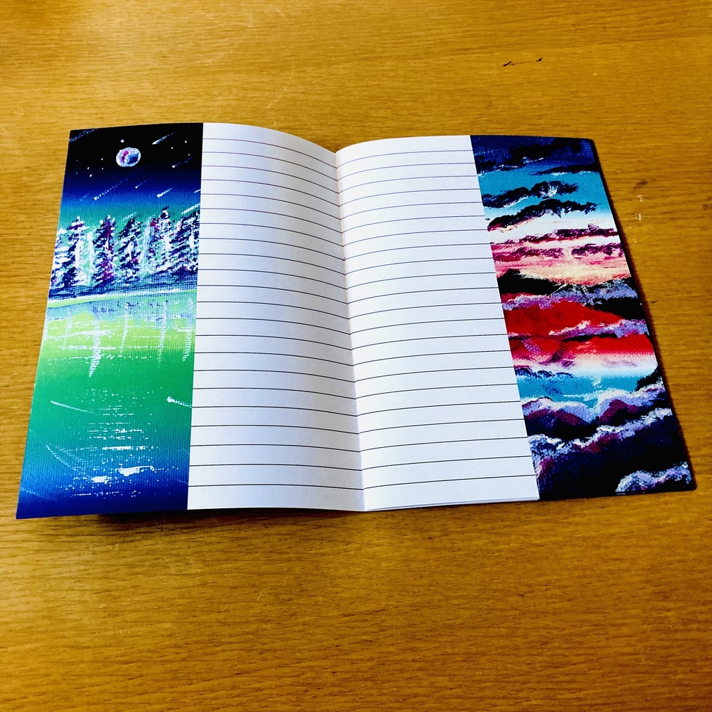 幻想的な風景のアクリル画ノート