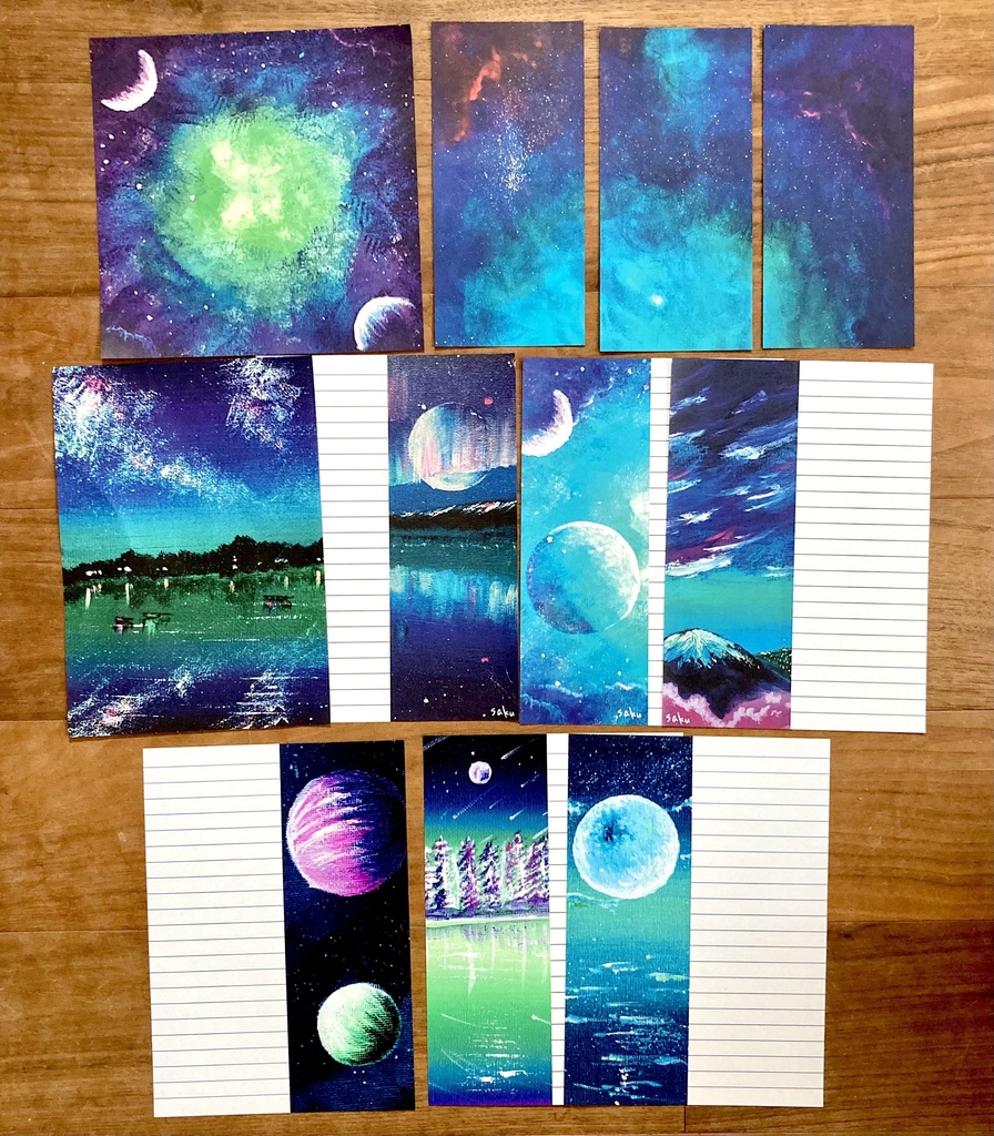 青い便箋セット