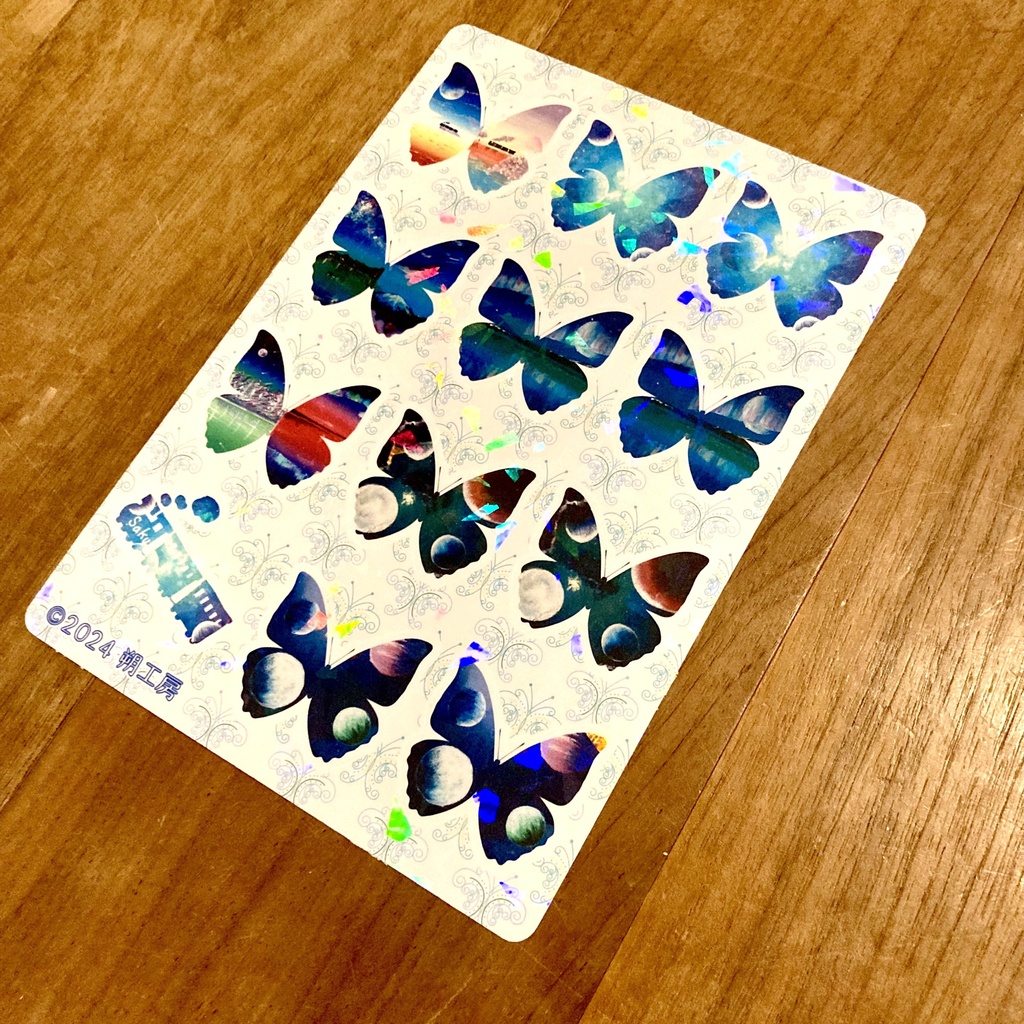 蝶シルエットのハーフカットシール