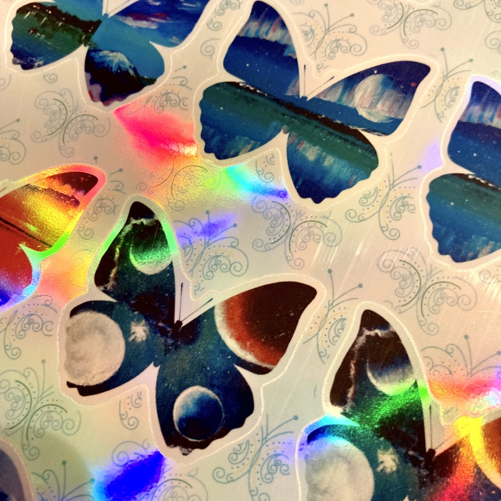 蝶シルエットのハーフカットシール