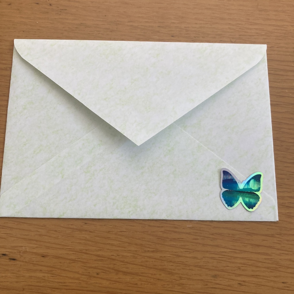 蝶シルエットのハーフカットシール