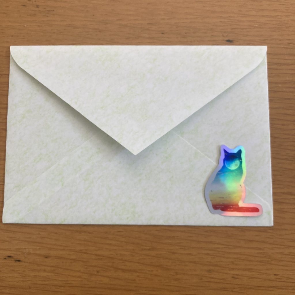 猫シルエットのハーフカットシール