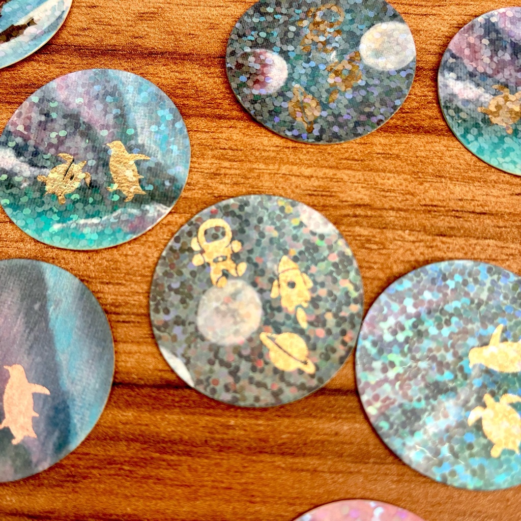 フレークシール(箔押し×ホログラム)