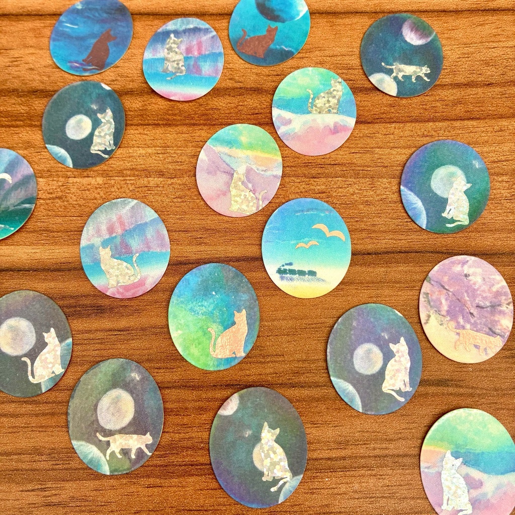 フレークシール(箔押し×ホログラム)