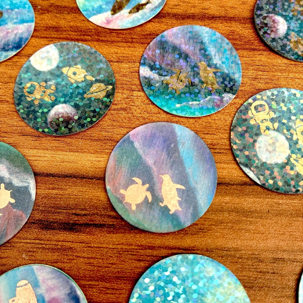 フレークシール(箔押し×ホログラム)