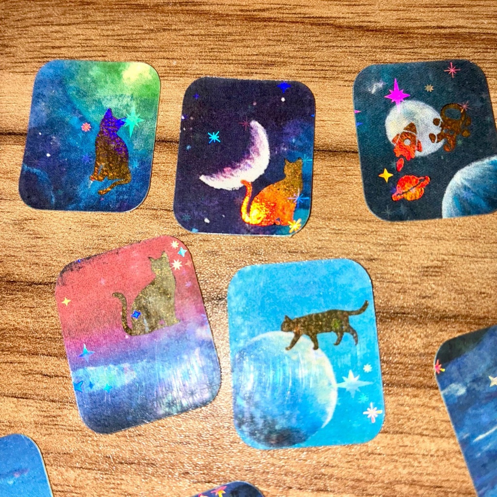 フレークシール(箔押し×ホログラム)