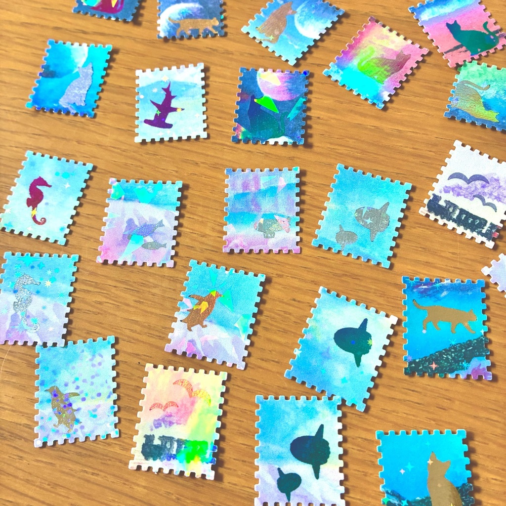 フレークシール(箔押し×ホログラム)