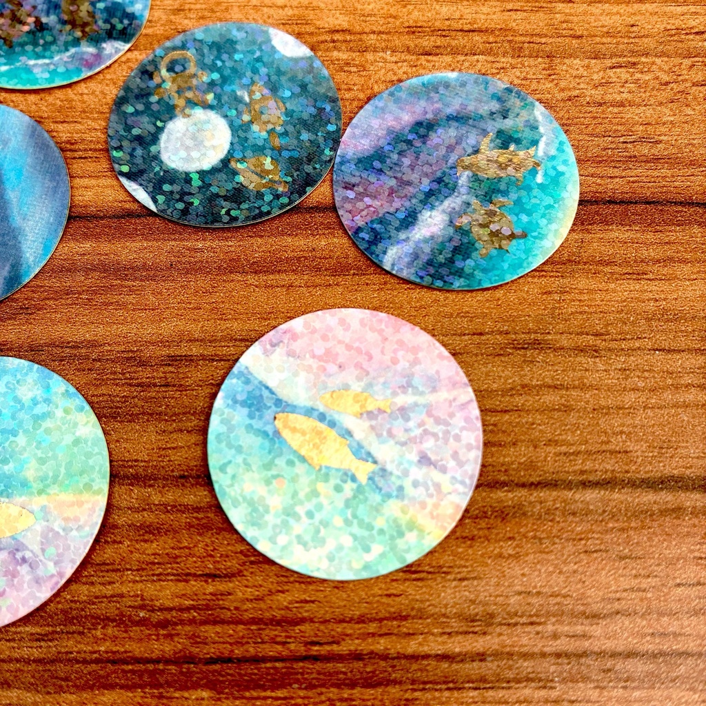 フレークシール(箔押し×ホログラム)