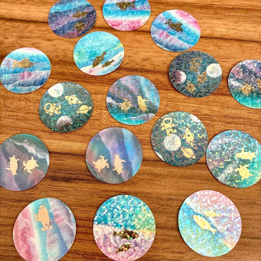 フレークシール(箔押し×ホログラム)