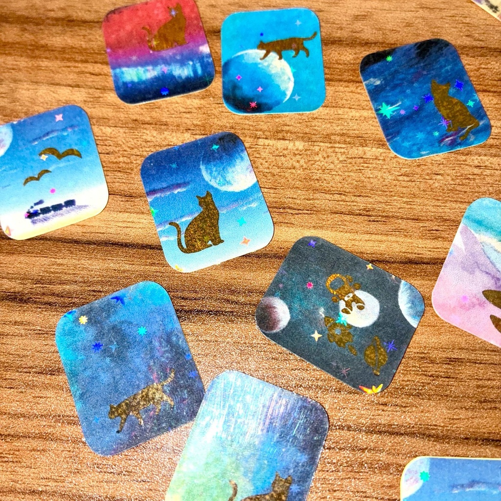 フレークシール(箔押し×ホログラム)