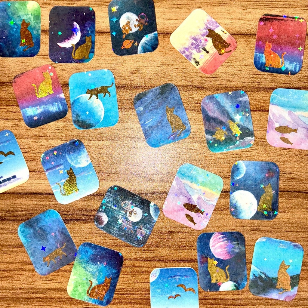 フレークシール(箔押し×ホログラム)