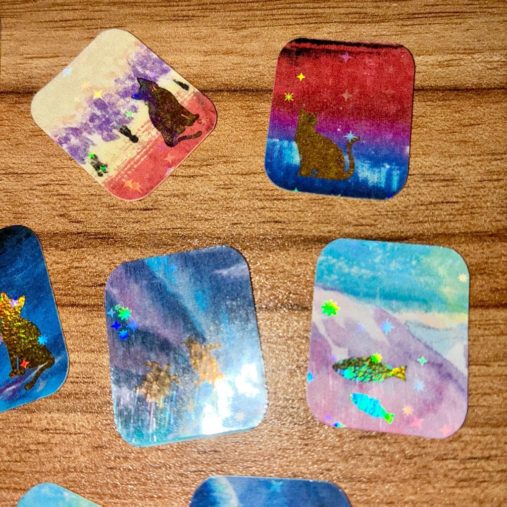 フレークシール(箔押し×ホログラム)