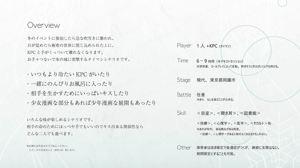 【CoCシナリオ】雪華とぬるま湯【SPLL:E193152】(2025.5.23更新)