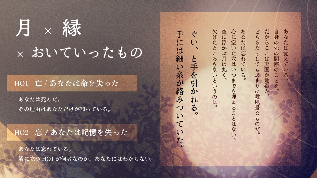 【CoCシナリオ】花鳥涙月【SPLL:E190305】