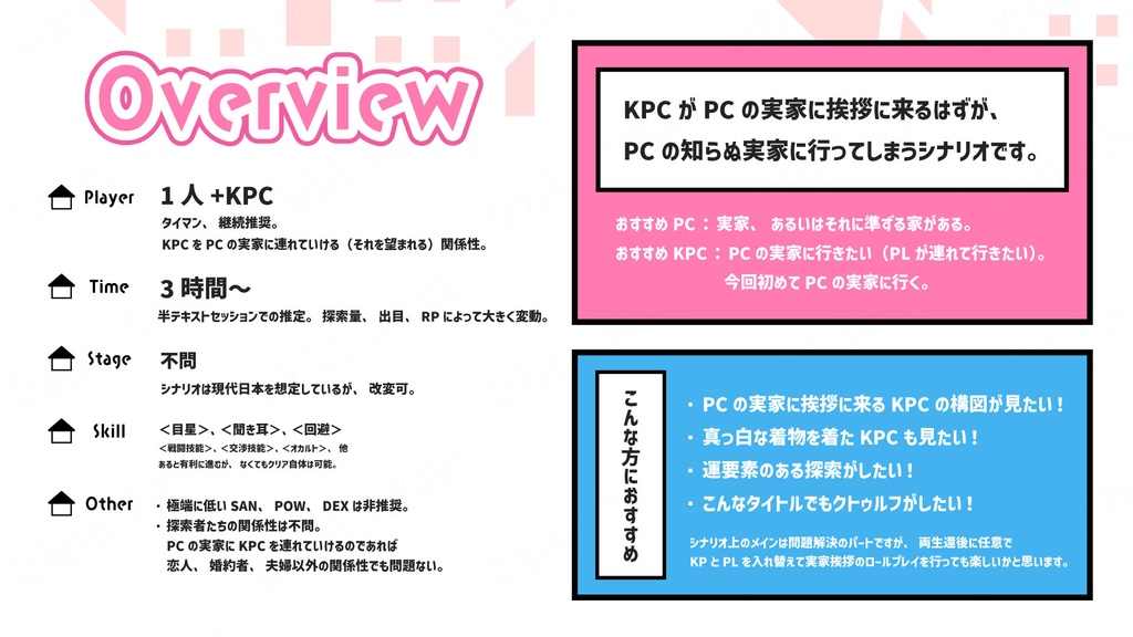 【CoCシナリオ】今日、KPCが実家に来る【SPLL:E188215】