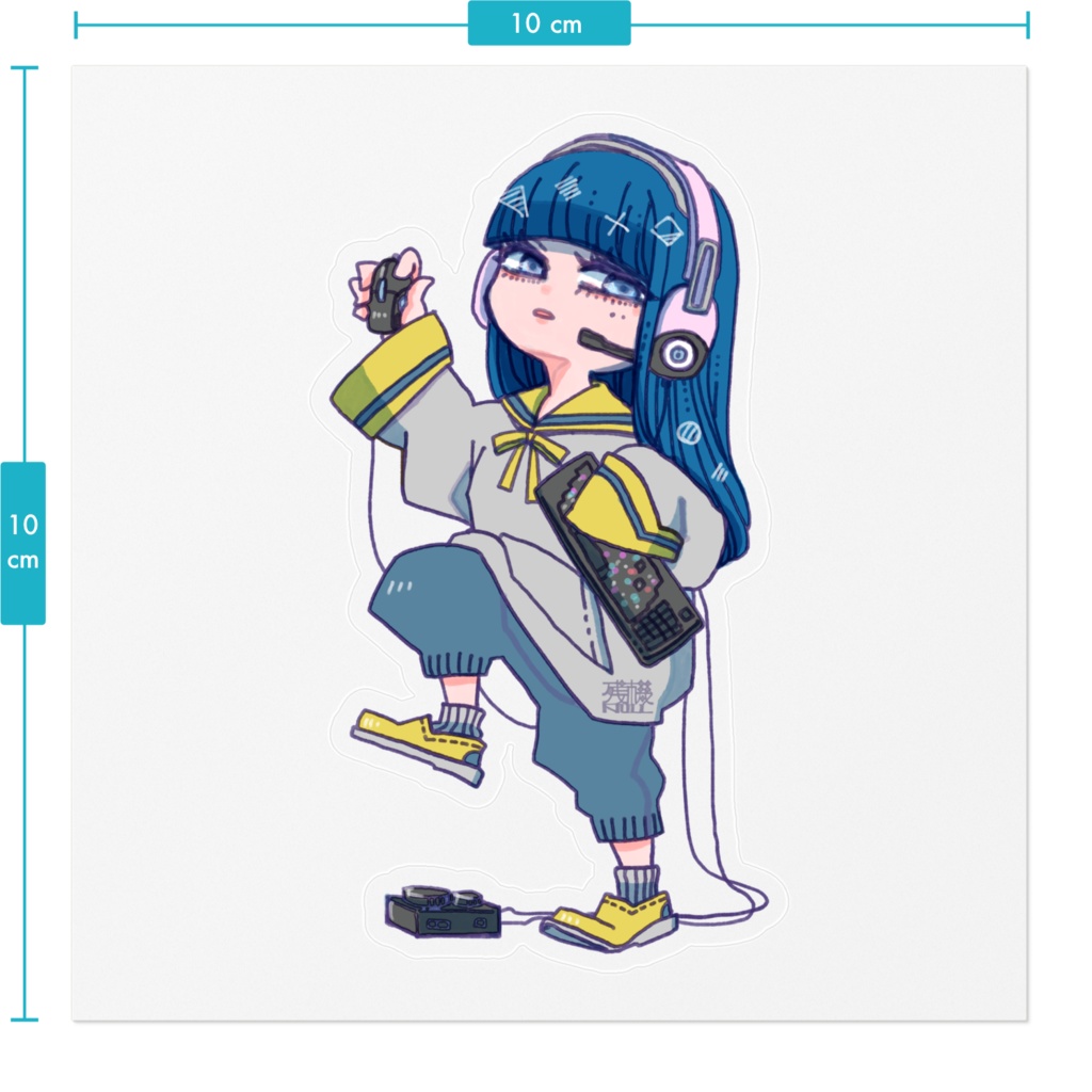 残機NULL◆ヌル子Aステッカー10cm