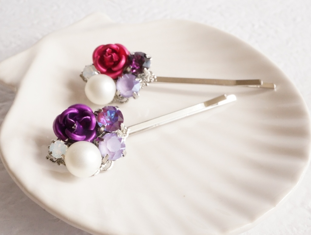 バラのヘアピン 工房siera Booth