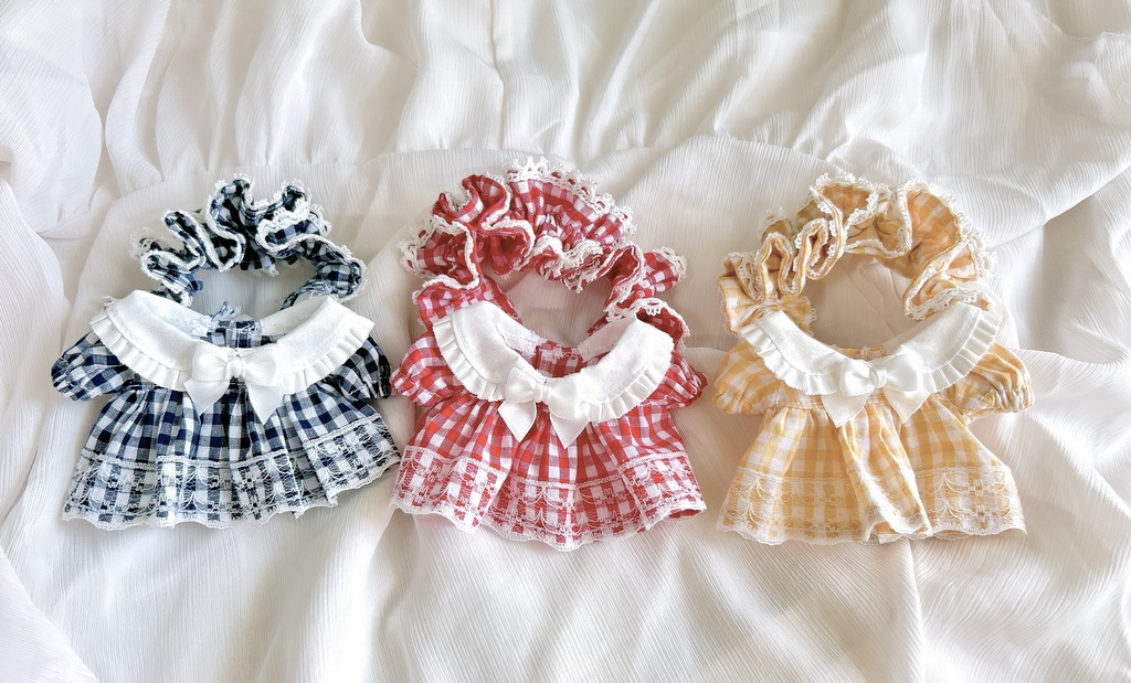 無ぬい10㎝用　チェックワンピース