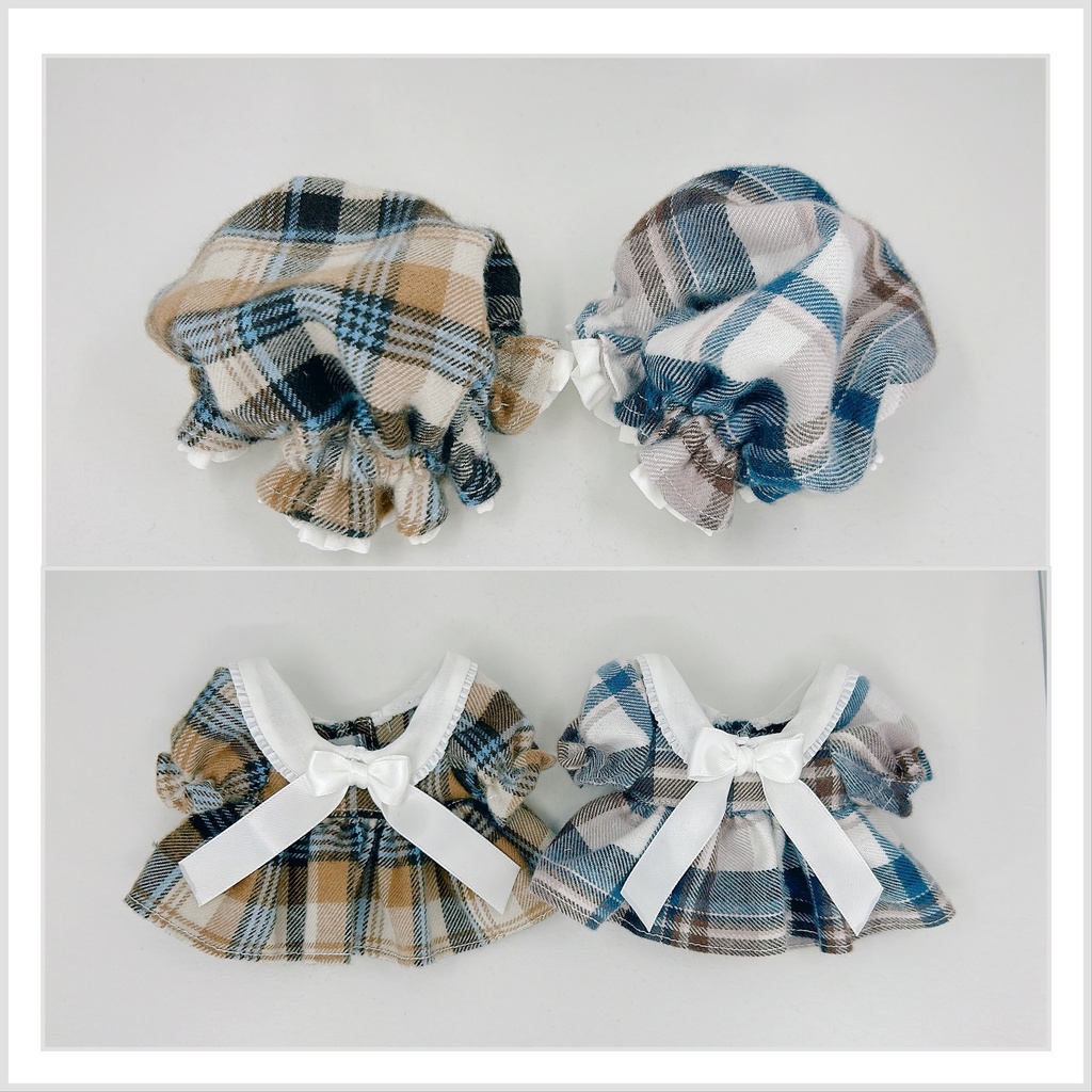 無ぬい10㎝15㎝向け　チェックワンピース