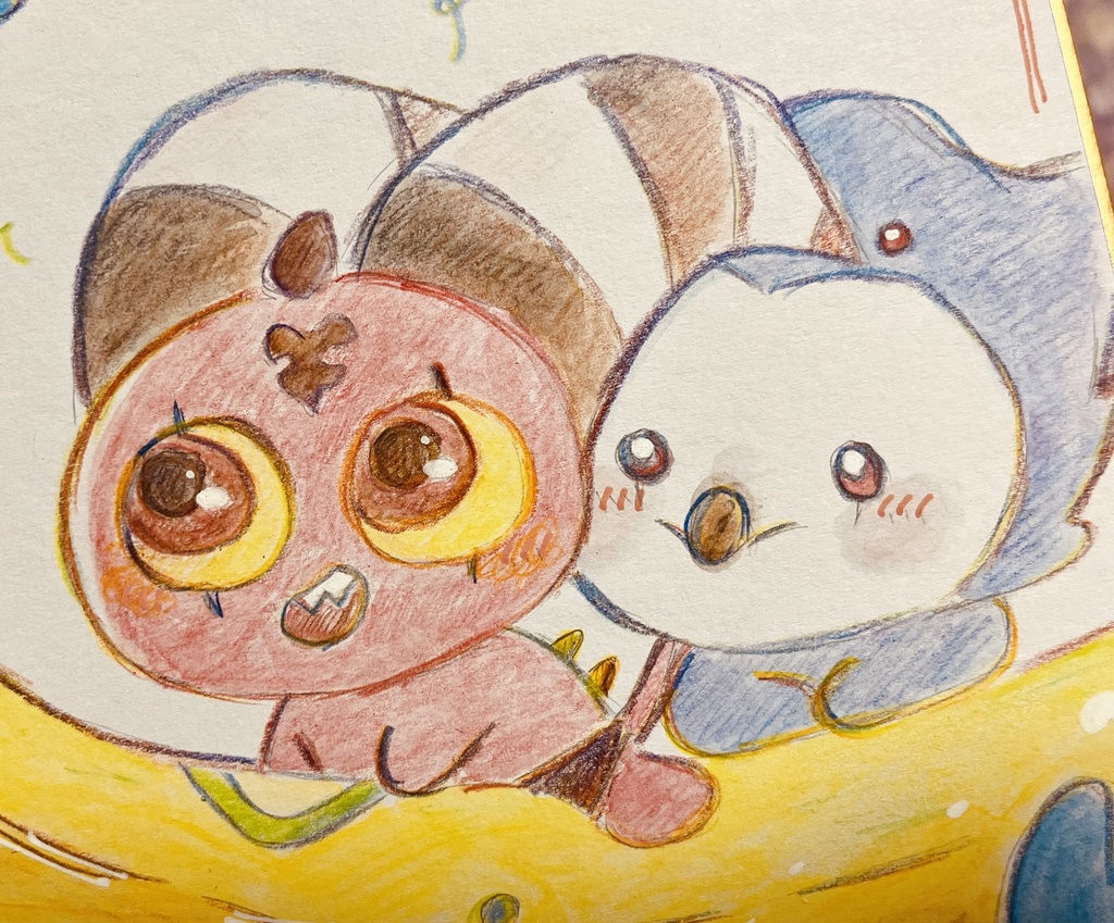 バナナボート【色紙】夏を満喫するあくまたち