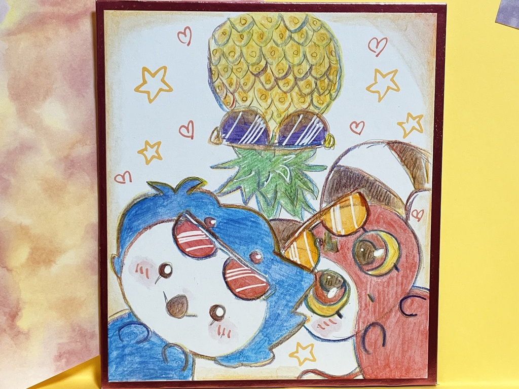 ぱいなっぷるぷるミニ色紙