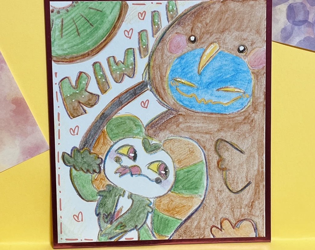 キウイ【ミニ色紙】夏を満喫するあくまたち