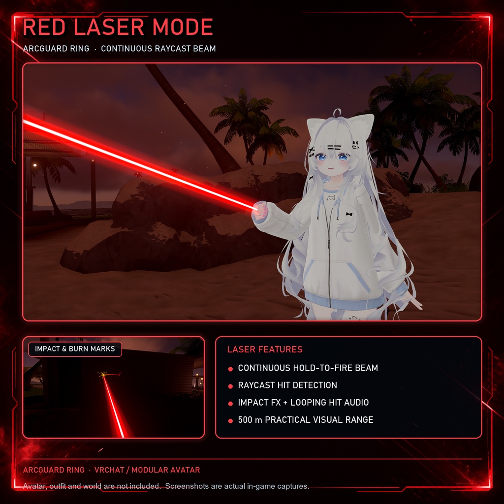 【VRChat / MA対応】Arcguard Ring|シールド&レーザー機能付きリング