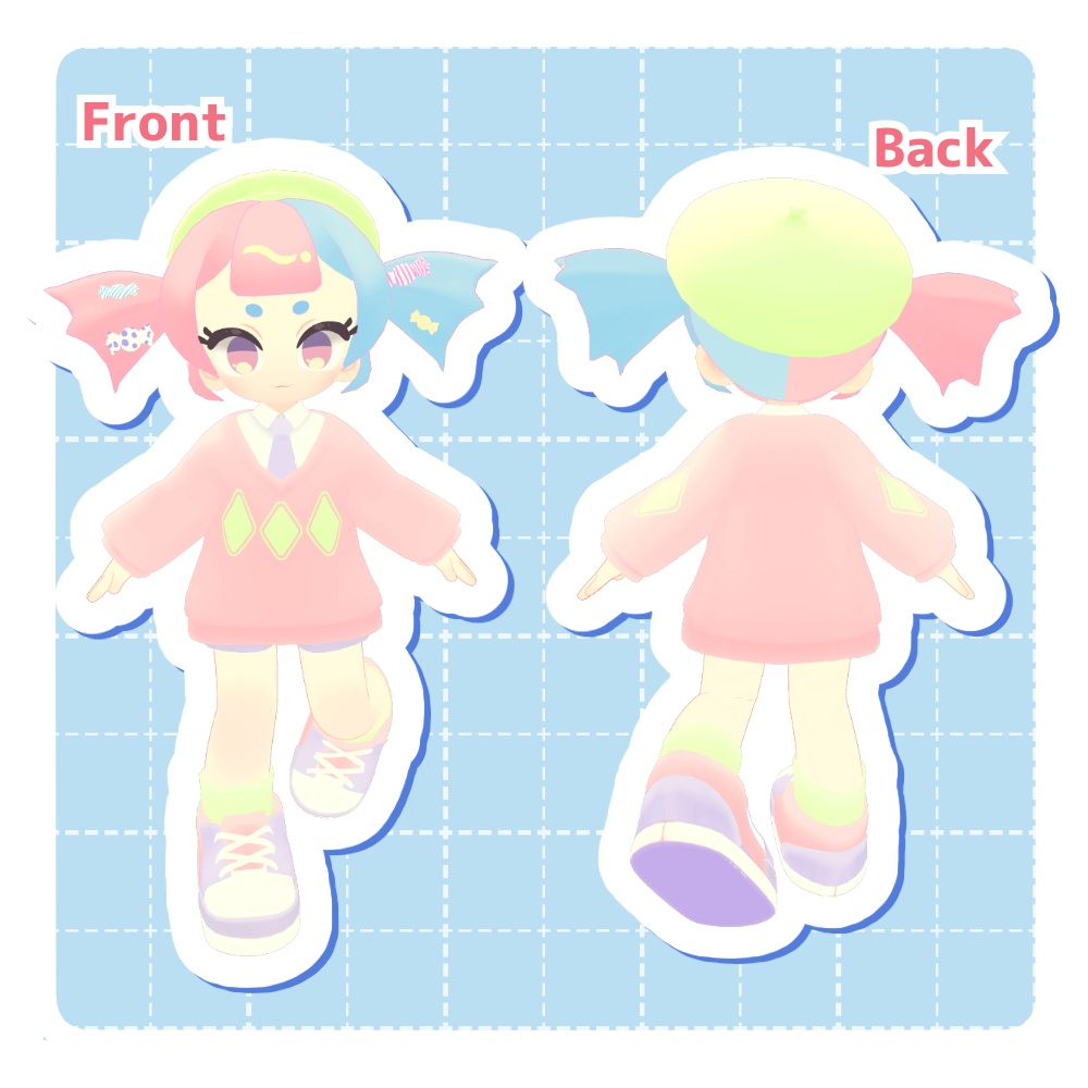 VRC想定オリジナル3Dモデル『RoniRoro-ロニロロ-』