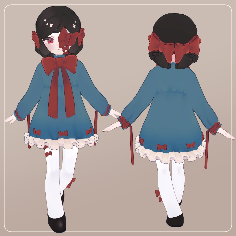 【無料】VRC想定オリジナル3Dモデル『RyuRyu-リュリュ-』