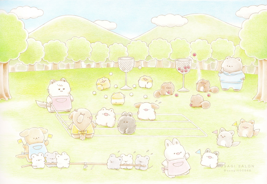 A4サイズ原画『うさたんたちの運動会』