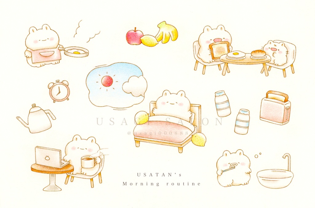 【原画】うさたんたちの朝