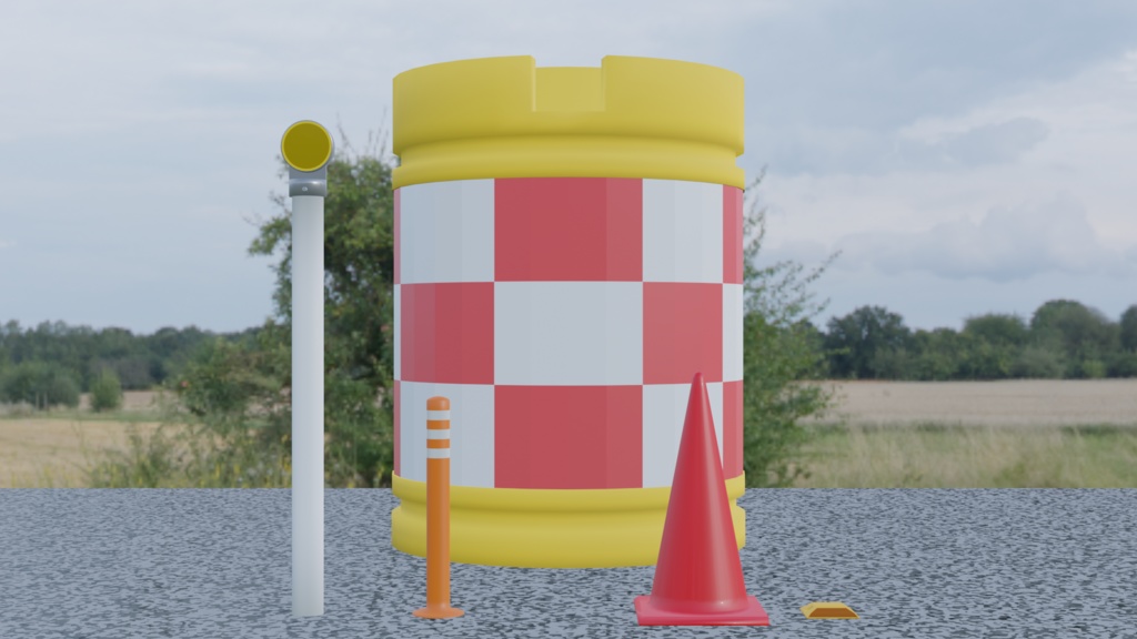 【Blender】道路でよく見るアレ｜That thing that is often installed on Japanese roads.