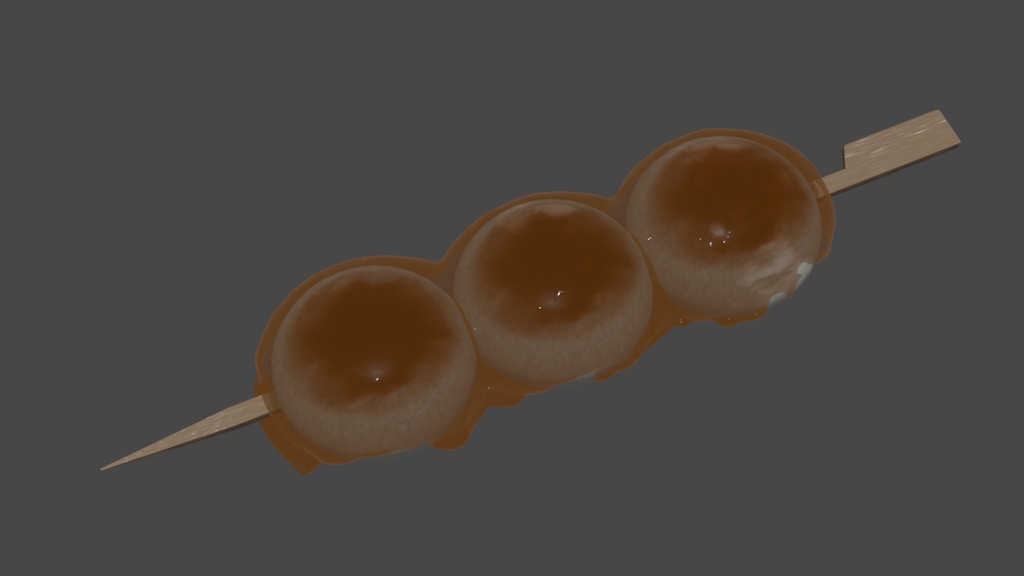 【Blender】みたらし団子｜Mitarashi dango, a traditional Japanese sweet.