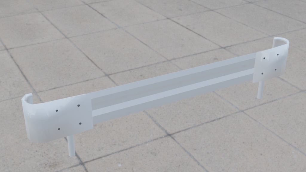 【Blender】ガードレール！袖ビーム(端のｸﾘﾝｯってなってるとこ)付き｜Guardrails! With sleeve beams (curved ends)