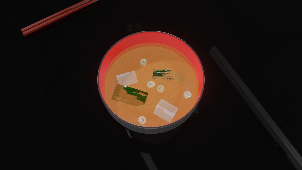 【Blender】味噌汁！｜Miso soup!