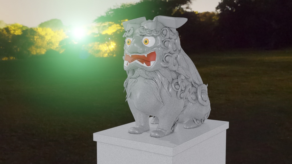 【3Dモデル】狛犬｜stone guardian lion-dog