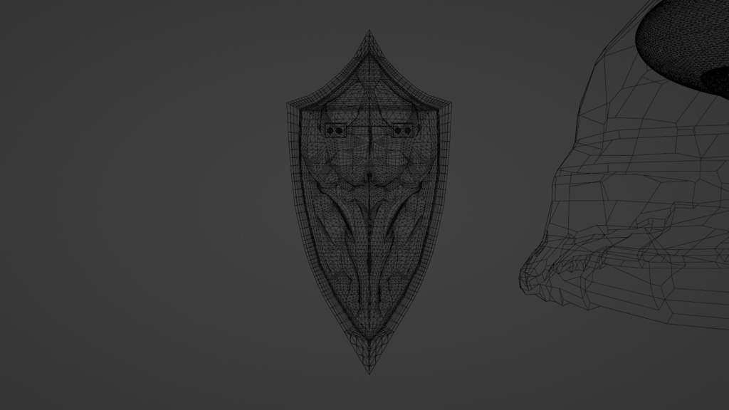 【Blender】ダークファンタジー系盾|Dark Fantasy-style Shield