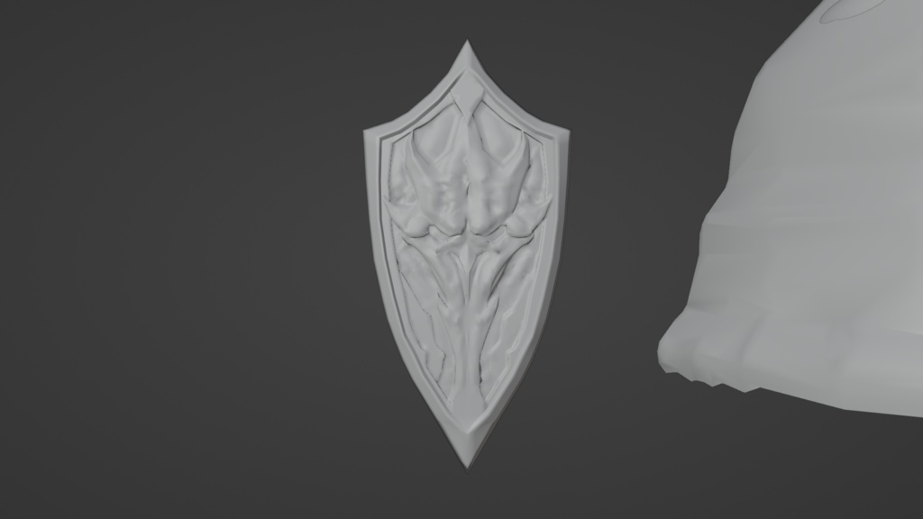 【Blender】ダークファンタジー系盾|Dark Fantasy-style Shield