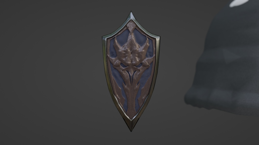 【Blender】ダークファンタジー系盾|Dark Fantasy-style Shield