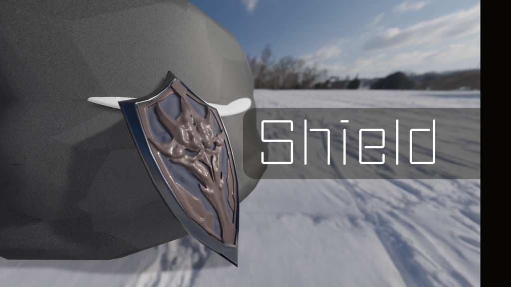 【Blender】ダークファンタジー系盾｜Dark Fantasy-style Shield