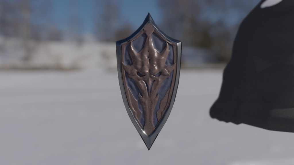 【Blender】ダークファンタジー系盾|Dark Fantasy-style Shield