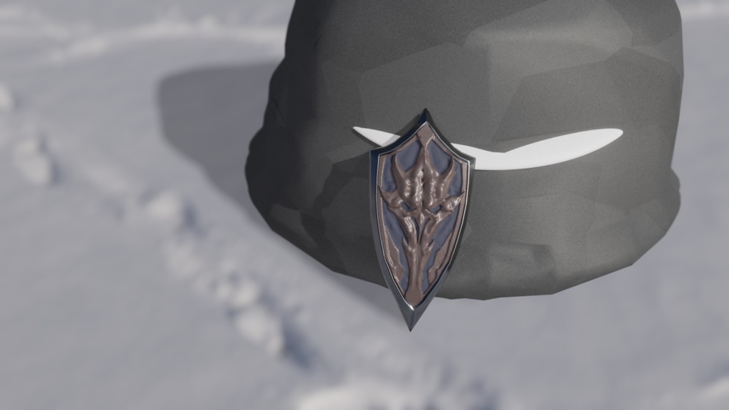 【Blender】ダークファンタジー系盾|Dark Fantasy-style Shield