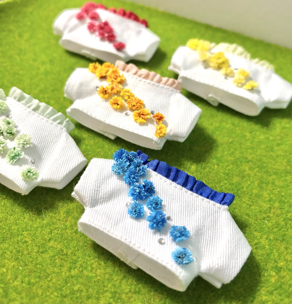 儚いドライフラワーシャツ