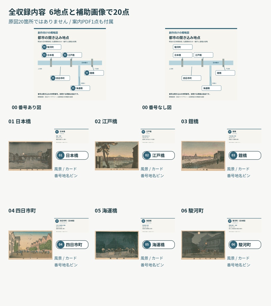 都市の聞き込み地点|6地点を図と風景で選ぶTRPG画像素材