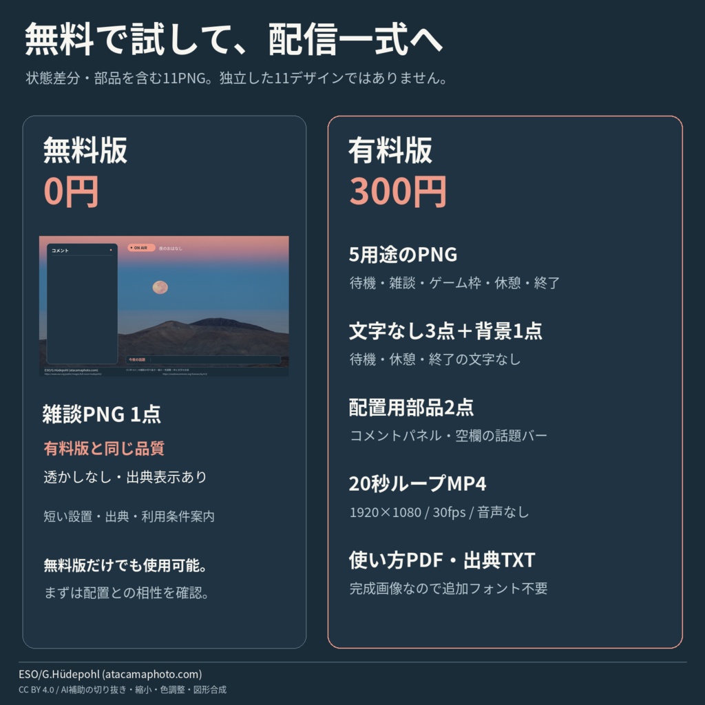 月影ラジオ|夜の雑談・朗読向け配信画面セット【1920×1080】