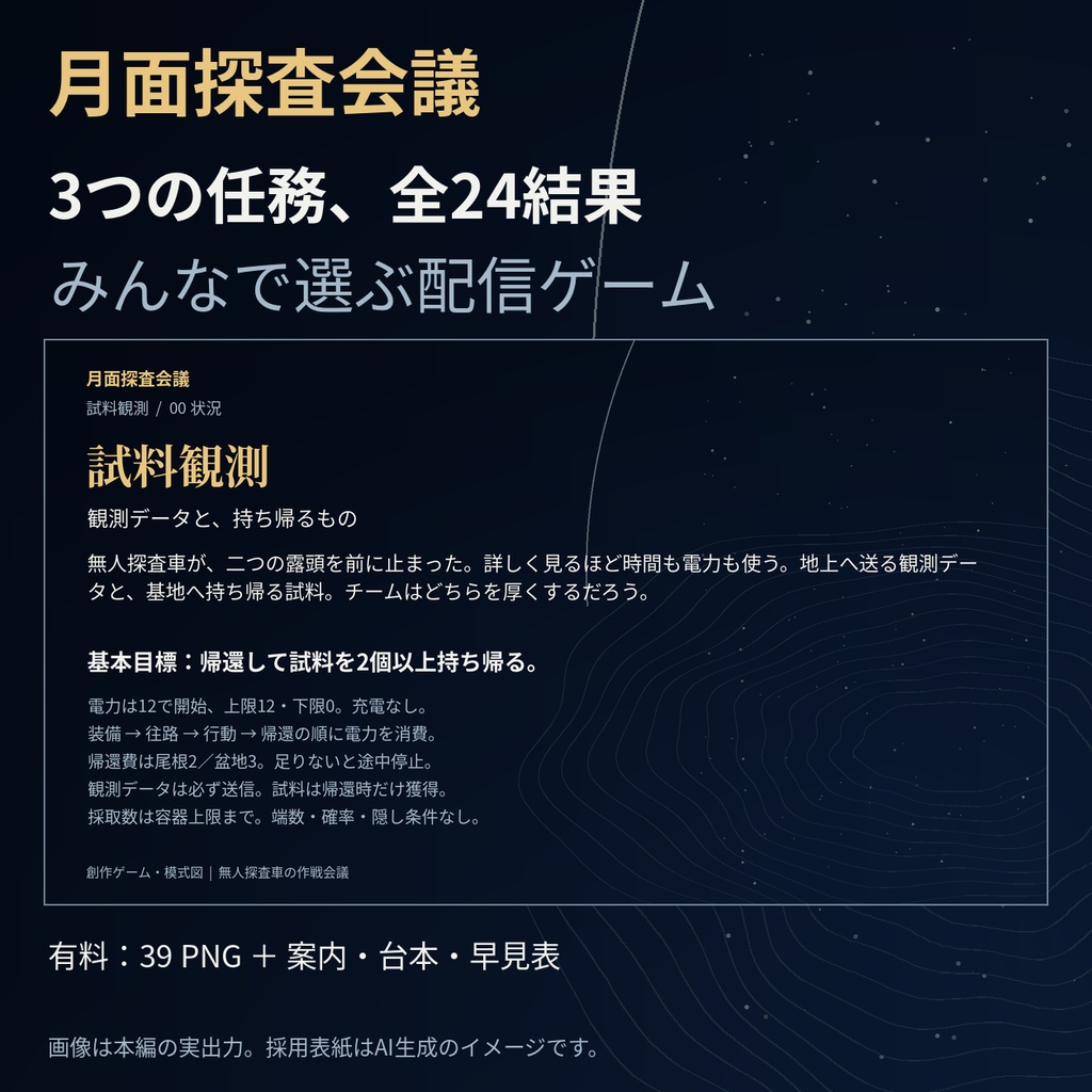 月面探査会議 探査ミッション3本セット