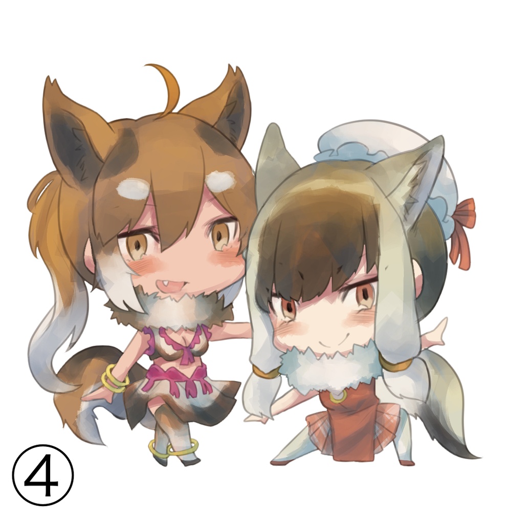 オオカミアニマルガールのアクリルキーホルダー