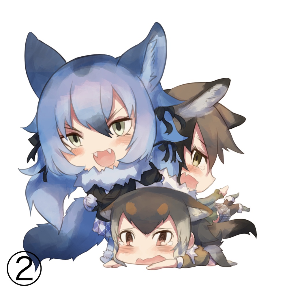 オオカミアニマルガールのアクリルキーホルダー