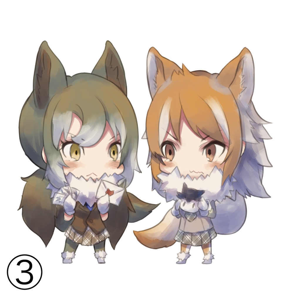 オオカミアニマルガールのアクリルキーホルダー